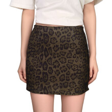 AWZXDE Kids Girls Elegant Leopard Print Mini Skirts Bodycon High Waist A Line Casual Short Skirt For Fall Coffee