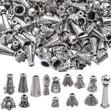Antique Silver Cone Bead Caps 100g (130–190 pcs)