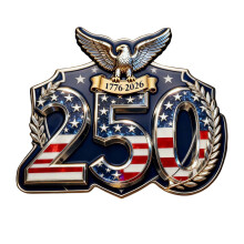 US Patriotic Lapel Brooch 1776–2026 | 250th Anniversary Commemorative Gift for Patriots, Active Duty, Veterans & Military Collectors
