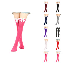 Lange Damensocken mit Schleifenverzierung – Schmale Passform, kniehoch geschnitten, süße und sexy Kompressionssocken für Damen, perfekt für ein
