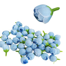 100 Stück 2 cm große, mehrfarbige Mini-Kunstrosenknospen, künstliche Blumen für Brautsträuße, Bastelarbeiten, Partydekoration und