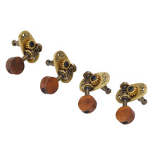 4 Pcs Plectres d'accordage pour ukulélé en métal, bois rose, bronze, 6mm, pour instruments à 4 cordes