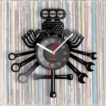 Bis zu 45 % Rabatt auf Vinyl-Schallplatten-Wanduhr, Autoreparatur-Stilisierte Wanduhr
