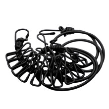 Secure Clip Portable Outdoor Clothesline With 12 Clothespins Beach Windproof Clothes Rack Super Elastic Clothesline