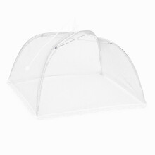 Grote herbruikbare voedseltenten van gaas (43 x 43 x 20 cm) voor buitenbarbecues, picknicks en feesten – wit