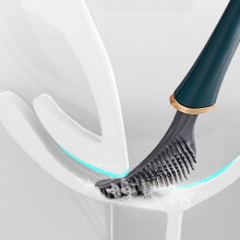 Flexible Silikon-Toilettenbürste mit gebogenem Design, schlanker, kompakter Bürstenkopf für gründliche Reinigung ohne schwer zugängliche Stellen