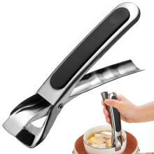 Edelstahl-Heißplattengreifer – Hitzeschutz für Schüsseln und Pfannen, Zange für Heißluftfritteusen, kompatibel mit Backofen, Dampfgarer und