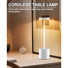 Set van 2 oplaadbare draadloze tafellampen, draagbare LED-bureaulamp, 5000mAh-batterij, dimbaar in 3 kleuren – geschikt voor restaurants, terrassen