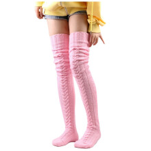 Compressiesokken voor dames – Gebreid voor herfst/winter, tot over de knie, thermisch ontwerp met pompons, zacht en comfortabel, stapelbaar.