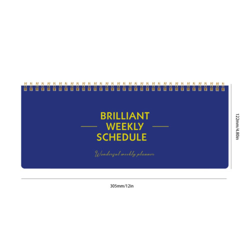2025Border New English Long Weekly Plan Simple Coil Note Time Management Ledger
