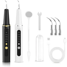 Electric Tooth Cleaner, Effectively Removes Plaque, Tartar and Stains Prevents Cavities, Bad Breath and Gum Disease For Home Use (White+Black)