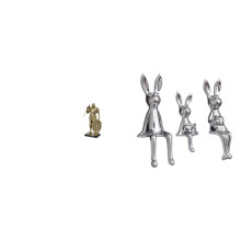 Severské umění rytíř, zajíček, rodina, pryskyřičná figurka, abstraktní socha, sochařská ozdoba pro stůl, skříň, kancelářský