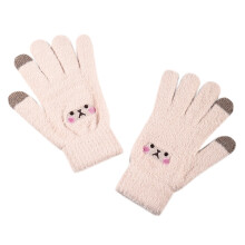 Winterhandschoenen, handschoenen voor mannen en vrouwen, warme hardloophandschoenen met thermische, zachte gebreide voering, kaki, one size