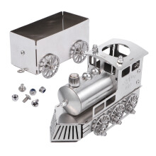 1 Set Steam Train Model Miniature Train Sets Home Decor Stainless Steel Vintage Style Table Decoration