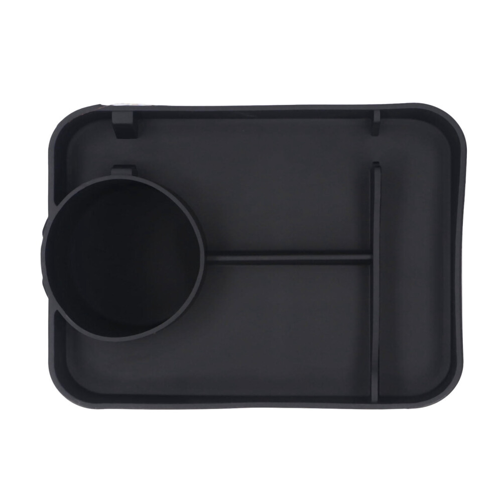 Silicone Baby Car Tray – Multifunctional Snack & Drink Holder With Multiple Compartments, Safe & Stable, Black