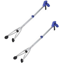 Pekkaxy 2-Pack Foldable Reacher Grabber, 32" Extender with Suction Cups & Claw Tip – Compatible with Mobility Aids