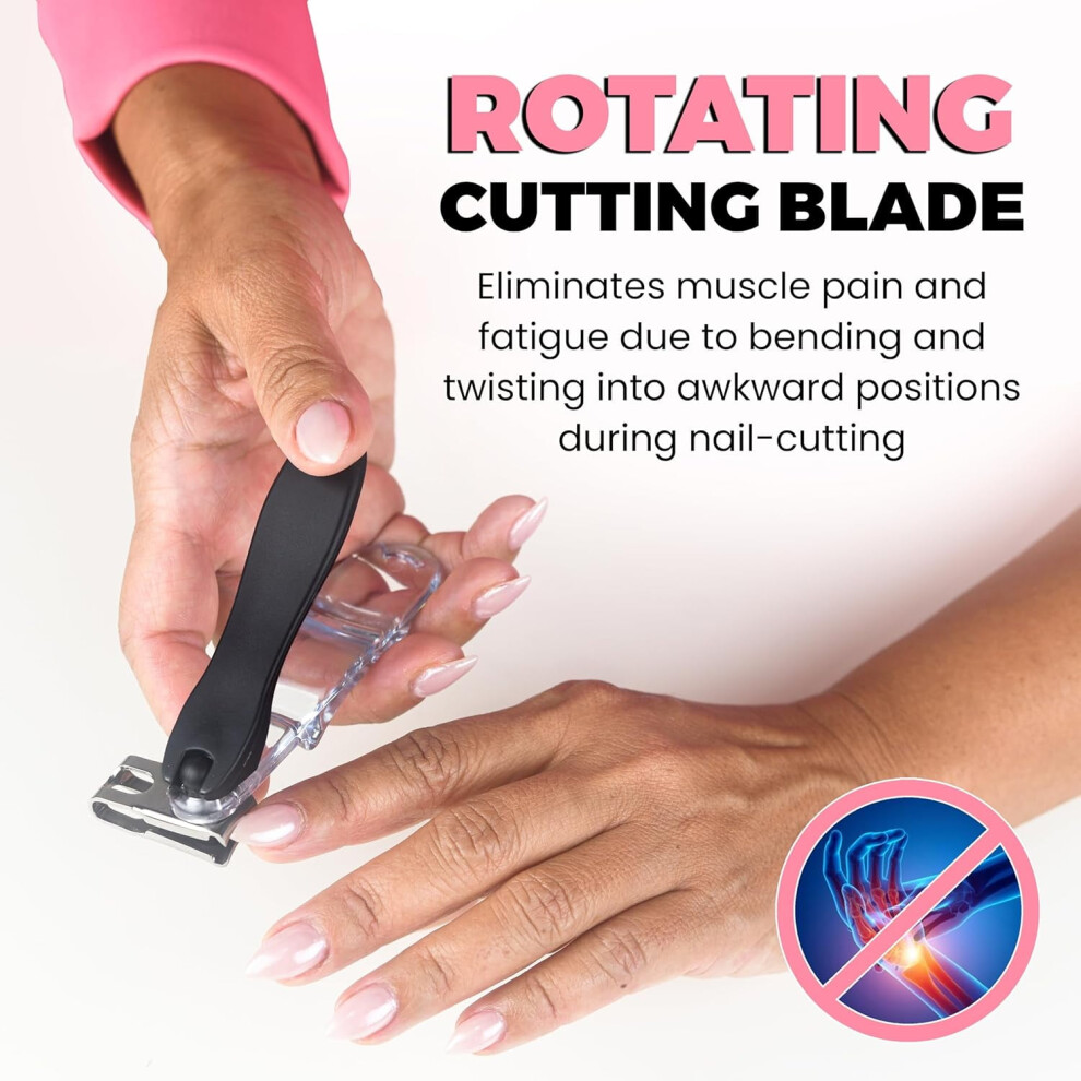 EZ Grip 360 Degree Rotary Stainless Steel compatible with Sharp Blade Fingernail Toenail Clipper, Trimmer and Cutter