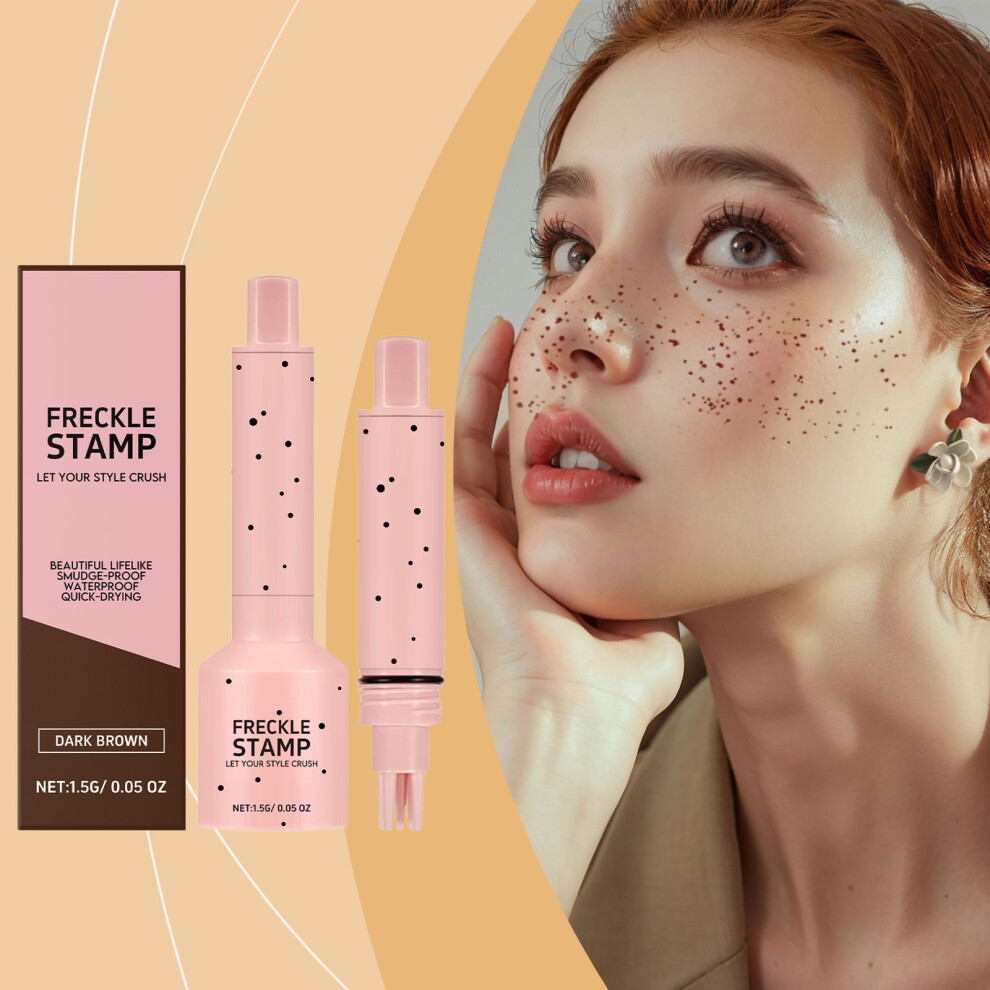 Freckle Stamp â Faux Freckle Stamp Pen â Waterproof Fake Freckles Makeup Tool, Natural-Looking Freckle Maker with Multi-Prong Precision Stamp Head