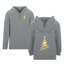 Sudadera con capucha estampada para niño/a – Cremallera, detalles de ojales y bolsillo funcional, ropa deportiva informal, ropa escolar y para
