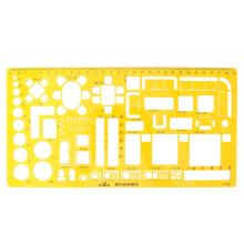Transparent Plastic Drawing Templates and Construction Measuring Rulers Kit for Building Drawing in Orange Size 12 Inches