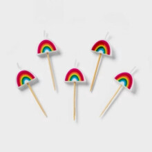 Rainbow-Shaped Wax Candles Pack of 5