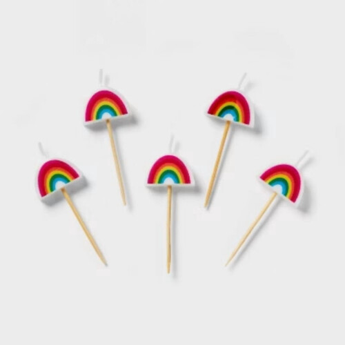 Rainbow-Shaped Wax Candles Pack of 5