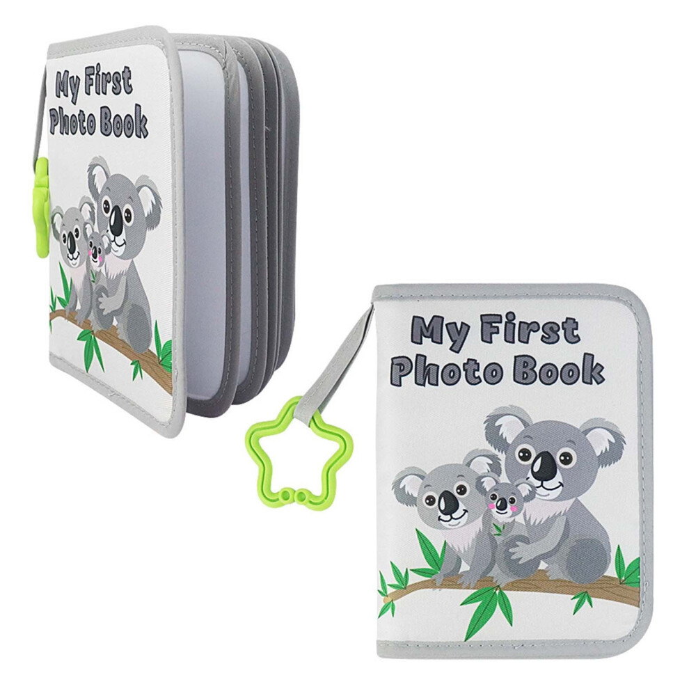 First Year Memory Photo Album, Cloth Fabric Keepsake Book with Giraffe Design, Milestone Tracker for Newborn Memories and Family Bonding