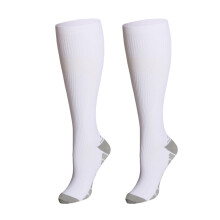 AWZXDE Unisex Stripe Compression Sports Socks For Cycling Running Socks Outdoor Football Athletic Socks Football Socks White