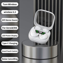 Wireless Headphones, In-ear Design Noise Cancelling Headphones with Digital Display, Bluetooth-compatible Gaming Headset for Running, Exercising