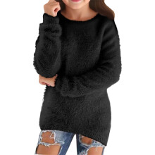 Sweaters for Girls 2025 Fall Casual Cute Lightweight Long Sleeve Cozy Pullovers Loose Fluffy Fuzzy Crew Neck Jumper