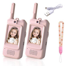 Video Walkie Talkies for Kids, Rechargeable 2-Pack with Screen, Long Range, Compatible with Ages 3-12, Xmas/Birthday Gift