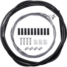 4-Pack Bike Brake/Shift Cable Kit, Universal for Mountain & Road Bikes, Compatible with Shimano/SRAM, Black