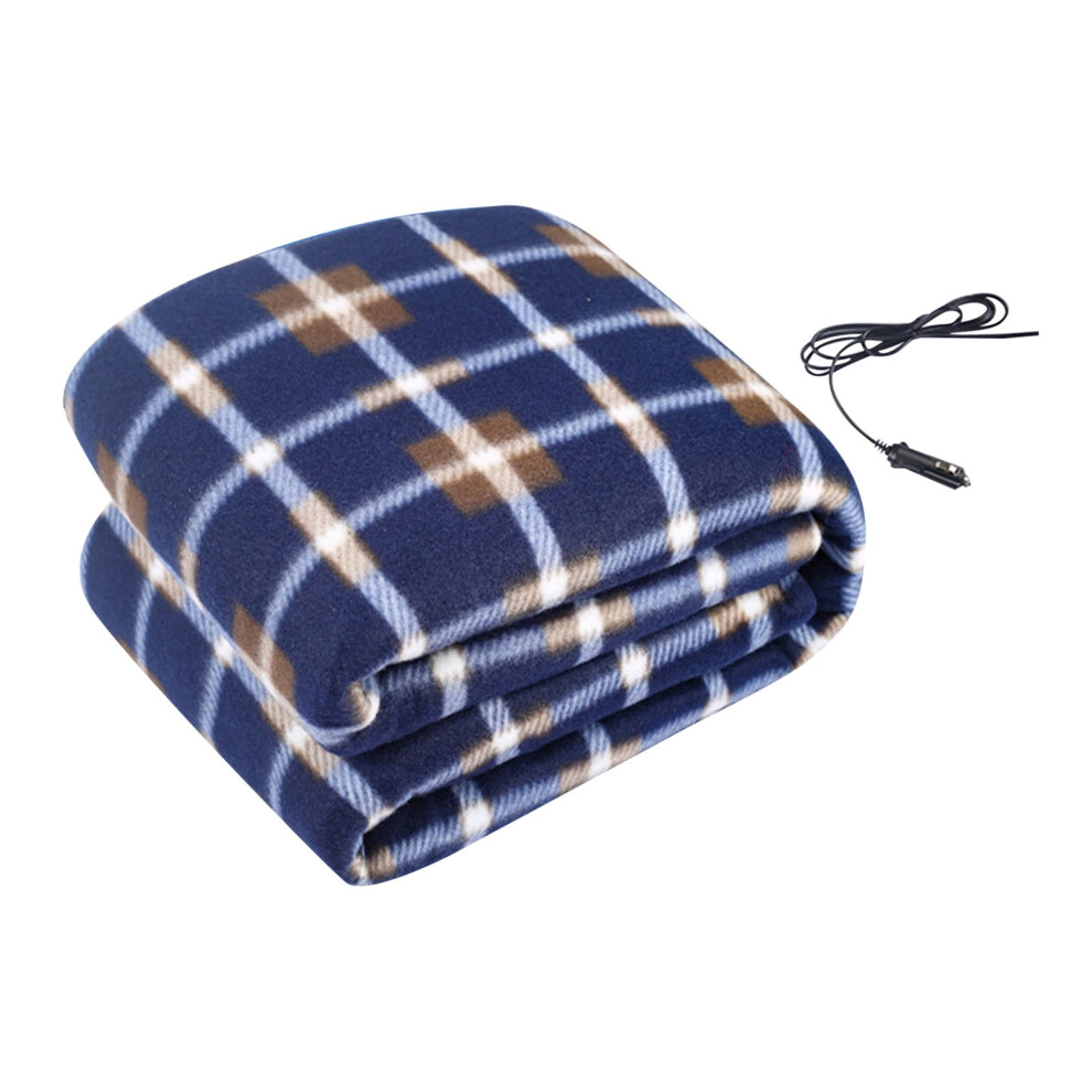 Heated Blanket - 12-Volt Electric Blanket For Car, Truck, Suv, Or Rv - Portable Winter Car Accessories For Camping Or Travel ( Plaid) Blue 9180479333920