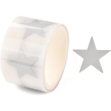 1Pc Silver Reflective Iron-On Heat Transfer Sticker Star Shape 11x11mm for Clothes Schoolbag Decoration ty Visibility Silver