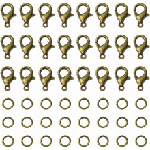 400pcs jewelry clasp set lobster clasp open jump ring bracelet connector clasp metal necklace clasp jewelry making fastener bronze bronze