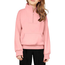 AWZXDE Flickor Half Zip Pullover Hoodie Med Ficka Mysiga Höstkläder För Tonåringar