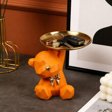 Geometric Bear Storage Tray – Resin Nordic Bear Sculpture for Keys, Lipstick, Jewelry, Earrings – Compatible with Home Decor