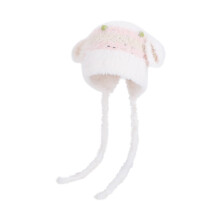 Bee Shape Faux Fur Ear Flap Trapper Hat Winter Warm Fun Casual Headwear White