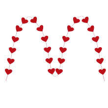 Rød hjerteguirlande til Valentinsdag – 24Hearts, 3m reb