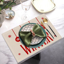 Christmas Diatomite Placemats 30x20cm Fast Absorbing Holiday Dining Mats with Anti- Base for Dinner Party Table Christmas Decorations