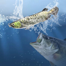 Bionic Arowana Sinking Fishing Bait with Three Section Metal Joint for Pike Trout Musky Bass Salmon Freshwater Saltwater