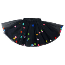 AWZXDE Colorful Girls Tutu Skirt For Girls With Trim Layered Party Dance Dress For Toddler Kids 0 10Y Black