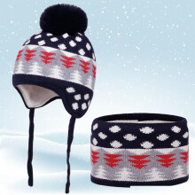 Kids Winter Scarf And Hat Soft Knitted With Warm Neck Warmer For Boys Girls Cold Weather Outdoor Activities