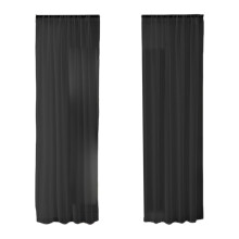 Sheer Curtains 2 Panels Set - Rod Pocket Light Filtering Drapes - Semi Sheer Voile Curtains for Living Room and Bedroom (51.18x39.37in, Black)