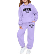 Child Kids Outfit Sets Girls Long Sleeve Hoodie And Sweatshirt With Letter Print Casual Outdoor Activities Comfort Clothes Sets