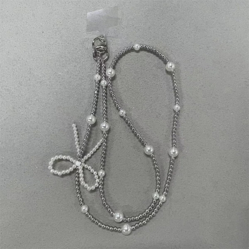 Pearl Crossbody Bag Strap With Bow Â Replacement Chain & Shoulder Strap For Handbags, Purses, And Phone Cases. White 9557311424724