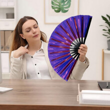 Large Folding Hand Fan for Line Dancing, Craft & Office – Clap Fan with Vibrant Colors, Compatible with Dance Enthusiasts