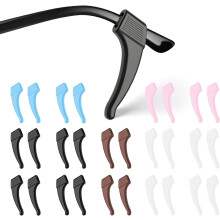 20 Pairs Anti-Slip Eyeglass Ear Grips – Silicone Temple Tips Sleeve Retainer for Eyewear, Sunglasses, Spectacles, Sports Glasses; Compatible with