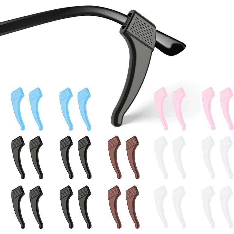 Anti-Slip Eyeglass Ear Grips Silicone Temple Tips 20 Pairs