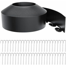40FT Landscape Edging (4") with 50 Metal Spikes – Plastic Garden Border for Lawn, Flower Beds & Yard